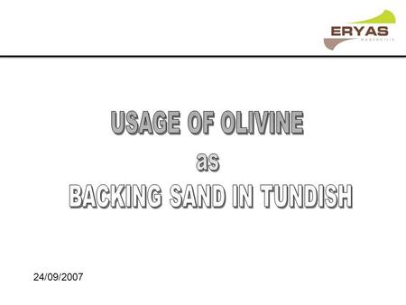 BACKING SAND IN TUNDISH