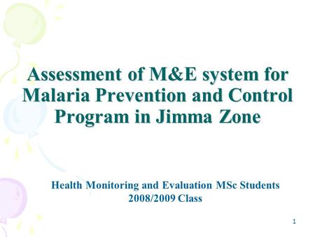 Health Monitoring and Evaluation MSc Students