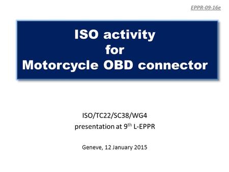 ISO activity for Motorcycle OBD connector
