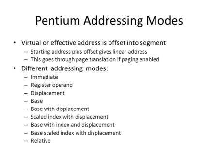 Pentium Addressing Modes