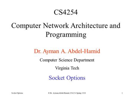 Computer Network Architecture and Programming