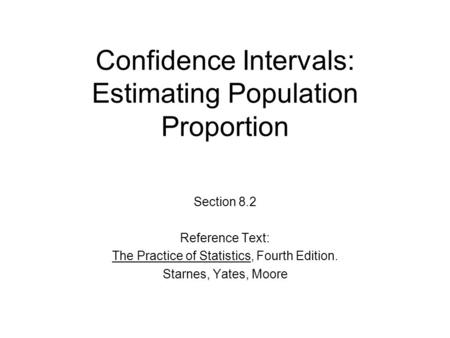 Confidence Intervals: Estimating Population Proportion