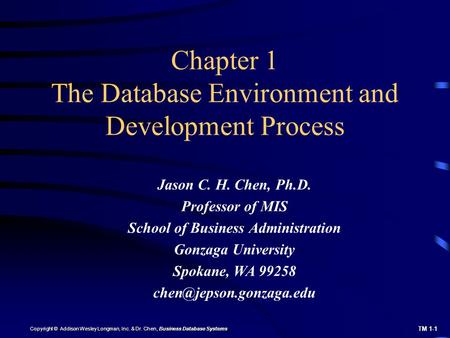 Chapter 1 The Database Environment and Development Process