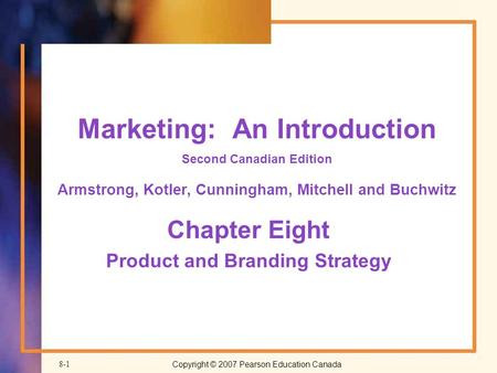 Chapter Eight Product and Branding Strategy