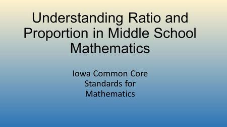 Understanding Ratio and Proportion in Middle School Mathematics