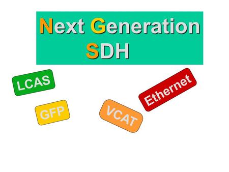 Next Generation SDH LCAS Ethernet GFP VCAT.