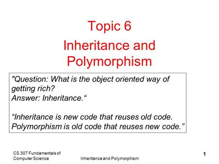 Inheritance and Polymorphism