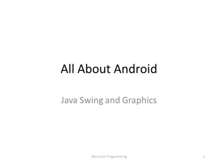 Java Swing and Graphics