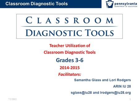 Teacher Utilization of Classroom Diagnostic Tools