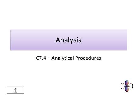 C7.4 – Analytical Procedures