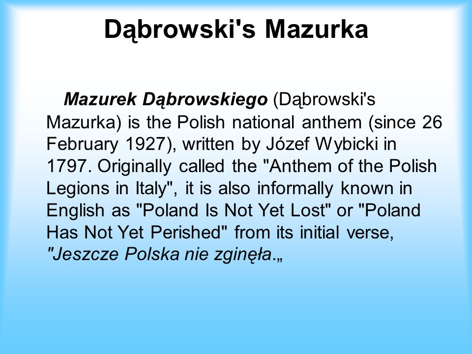 Poland National Anthem