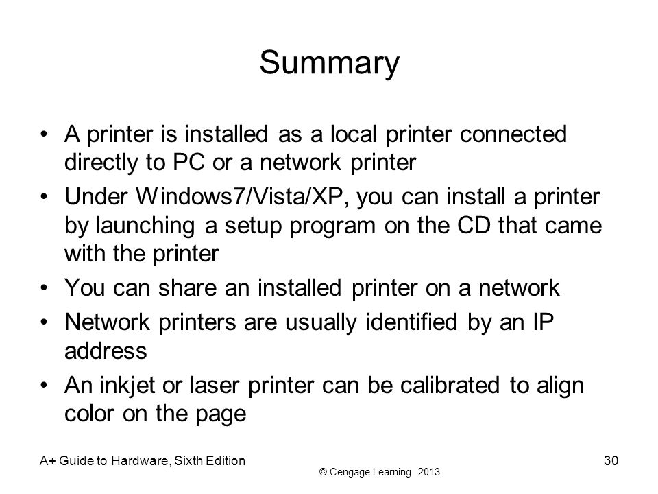 Network Printer Setup Vista