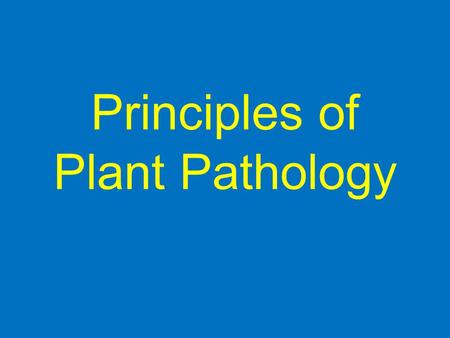 Principles of Plant Pathology Topic 1 Bacteriology.