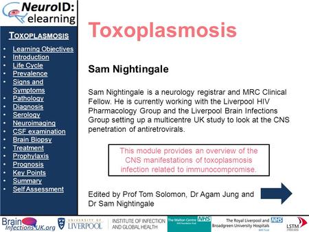 Toxoplasmosis Sam Nightingale Toxoplasmosis
