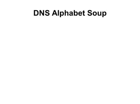 DNS Alphabet Soup. IPv6 Increases packet size Both transport and question/answer sections Preference: goes first Fragmentation done by end points (ICMPv6!)