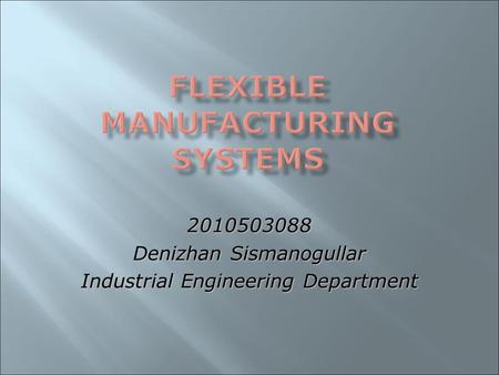 2010503088 Denizhan Sismanogullar Industrial Engineering Department.
