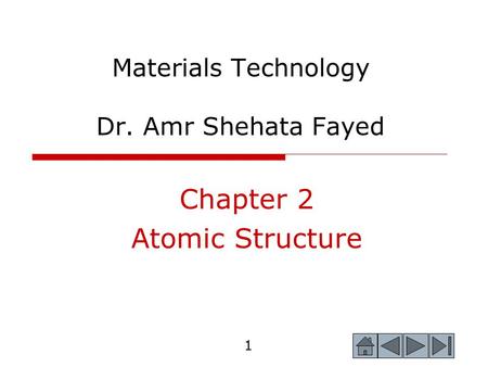 Materials Technology Dr. Amr Shehata Fayed