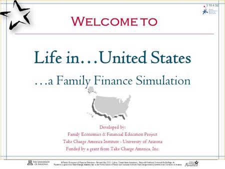 Life In…United States 3.18.3.G1 © Family Economics & Financial Education - Revised May 2010 - Life in...United States Simulation - Bancroft-Notebook Cover.