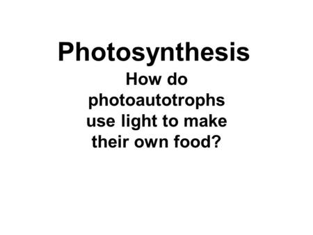 How do photoautotrophs use light to make their own food?