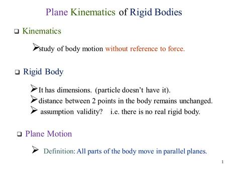 Plane Kinematics of Rigid Bodies