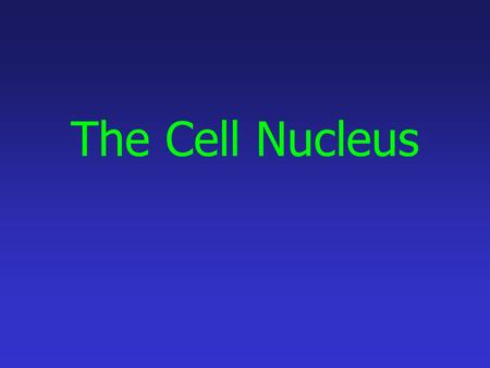 The Cell Nucleus. The evolutional significance The formation of nucleus was an essential event in evolution. Containing nucleus or not is an important.