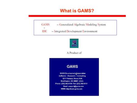 What is GAMS?. While they are not NLP solvers, per se, attention should be given to modeling languages like: GAMS- www.gams.com,www.gams.com AIMMS- www.aimms.com,www.aimms.com.