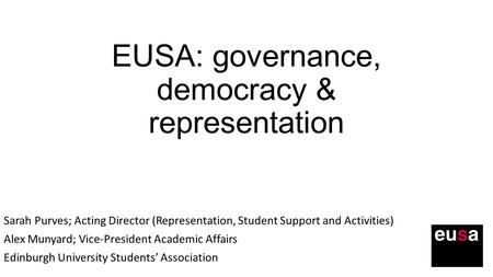 EUSA: governance, democracy & representation