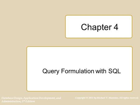 Query Formulation with SQL