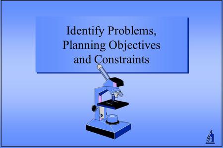 Identify Problems, Planning Objectives and Constraints