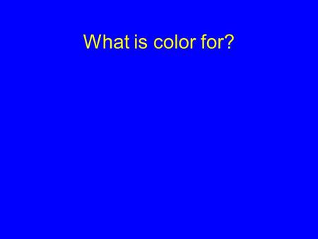 What is color for?.