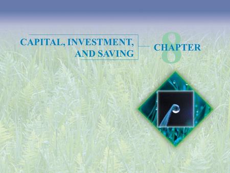 8 CAPITAL, INVESTMENT, AND SAVING CHAPTER.