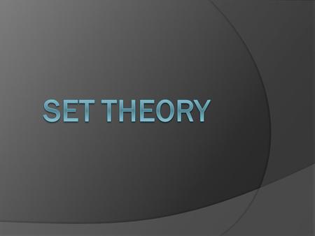 Set Theory.