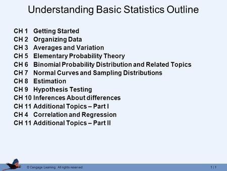 Understanding Basic Statistics Outline