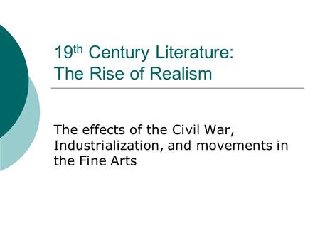 19th Century Literature: The Rise of Realism