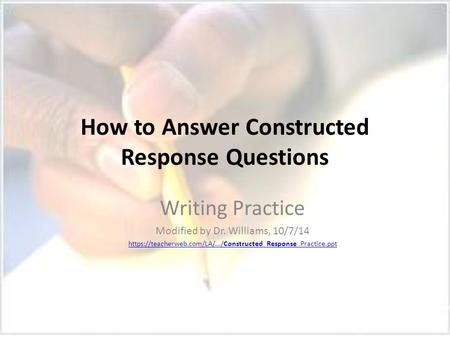 How to Answer Constructed Response Questions