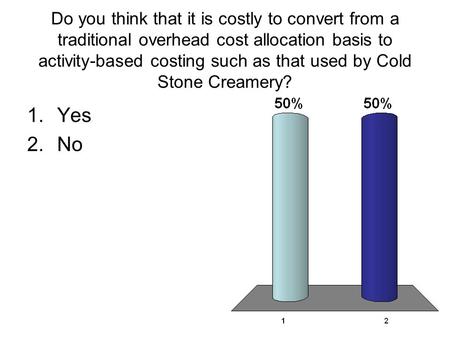 Do you think that it is costly to convert from a traditional overhead cost allocation basis to activity-based costing such as that used by Cold Stone Creamery?