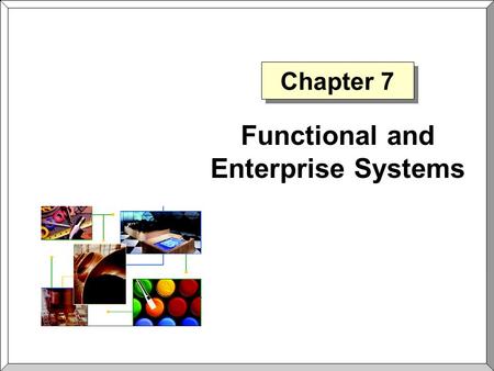 Chapter 7 Functional and Enterprise Systems. Chapter 7Slide 2 Customer Relationship Management  Customer Relationship Management The philosophy that.