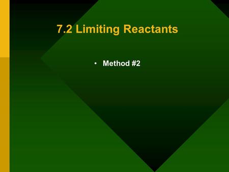 7.2 Limiting Reactants Method #2. The SCE Method in Stoichiometry.