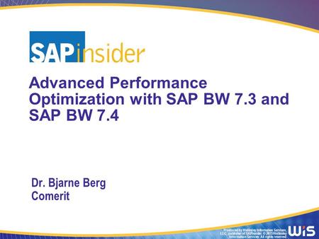 In This Session Get practical tips and techniques for maintaining and cleaning an SAP BW system for optimal performance, including PSA optimization, compression,