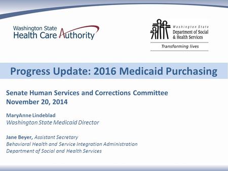 Progress Update: 2016 Medicaid Purchasing