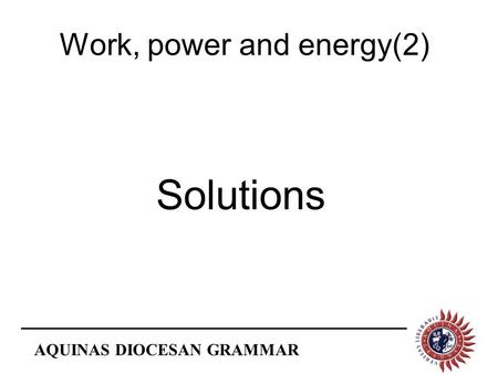 Work, power and energy(2)