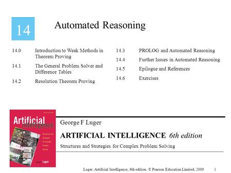 Automated Reasoning ARTIFICIAL INTELLIGENCE 6th edition George F Luger