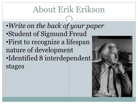 Freud and Erikson?s stage theories Essay Paper