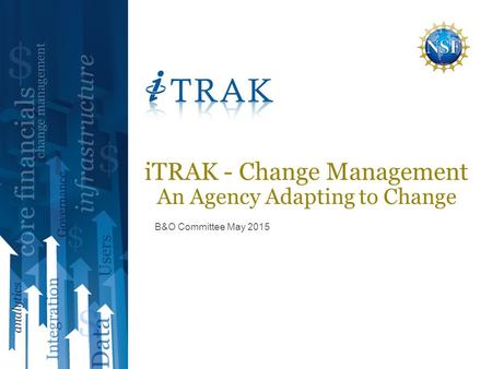 B&O Committee May 2015 iTRAK - Change Management An Agency Adapting to Change.