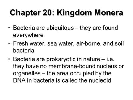Chapter 20: Kingdom Monera