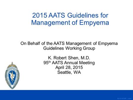 2015 AATS Guidelines for Management of Empyema