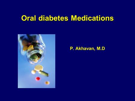 Oral diabetes Medications