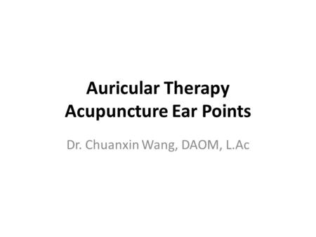 Auricular Therapy Acupuncture Ear Points