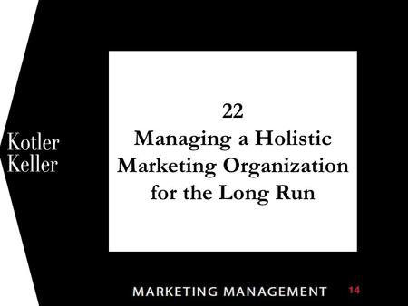 22 Managing a Holistic Marketing Organization for the Long Run