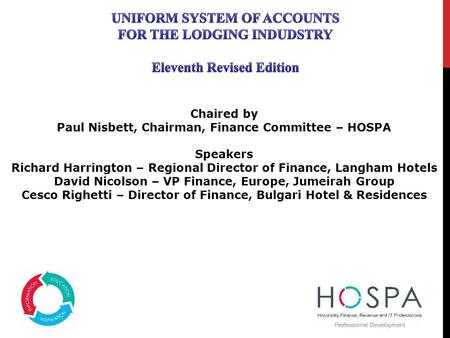 Paul Nisbett, Chairman, Finance Committee – HOSPA Speakers